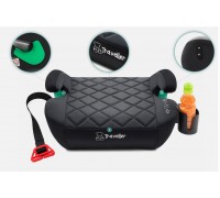 FMonroe FOTELIK SAMOCHODOWY PODKŁADKA SIEDZISKO Z ISOFIX black-szary pikowany R129 125-150 CM