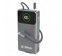 Dudao K31 Pro 45W 20000mAh with a built-in zwijanym kablem USB-C - gray