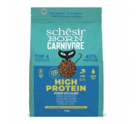 Schesir Born Carnivore sucha karma dla adults kotów, śledź i łosoś, 1,25 g, worek