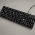 Aula AK205 Ergonomiczna cicha klawiatura z 104 przyciskami EN / RUS układ 1.5m USB Vads Melna