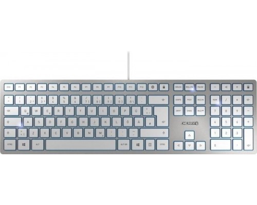 Cherry KC 6000 SLIM Wired White-silver UK (JK-1600EU-1)