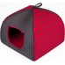 HOBBYDOG Budka Igloo - Czerwona w kratkę R3