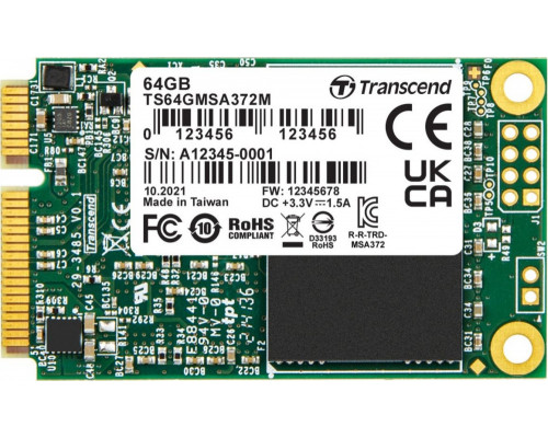 SSD Transcend MSA372M 64GB mSATA SATA III (TS64GMSA372M)
