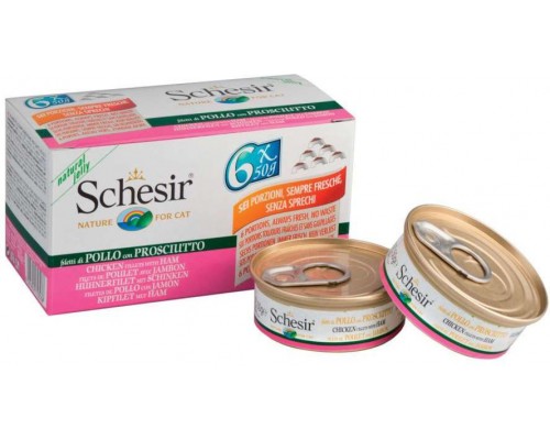 Agras Delic Schesir Cat Multipack in jelly chicken fillet with ham 6x50g