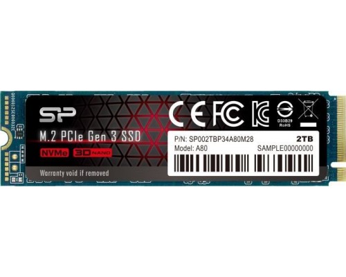 SSD Silicon Power P34A80 2TB M.2 2280 PCI-E x4 Gen3 NVMe (SP002TBP34A80M28)