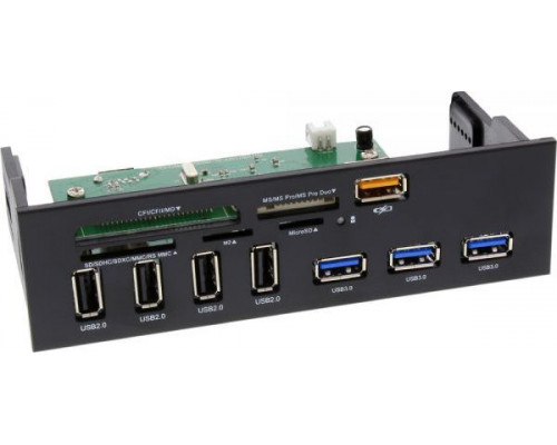 InLine Panel 5.25 "reader, 8x USB, Card reader (33394H)