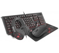 Keyboard + mouse Genesis + HEADPHONES + WASHER GAME SET 4IN1 COBALT 300 YU (NCG-1218)
