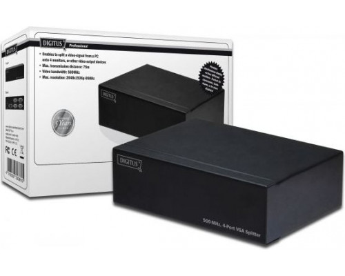Digitus ASSMANN Splitter Video VGA, 4xDSUB 15 pin  500MHz (DS-42110)