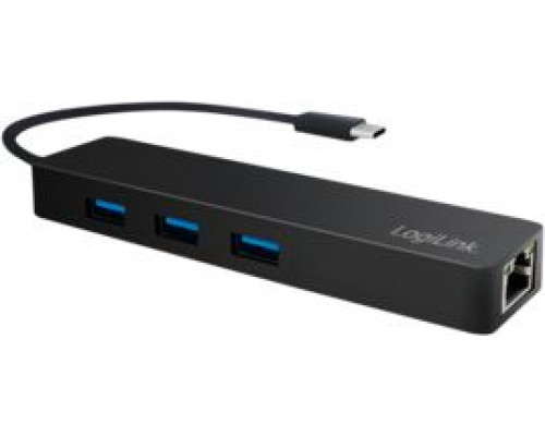 HUB USB LogiLink USB-C 3.1, 3  + adapter  Ultra Slim