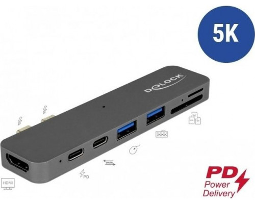 Delock USB-C -> 2X USB 3.1, HDMI, 1xTHUNDERBOLT, SD/MICROSD, 5K