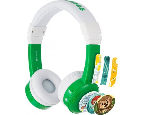 BuddyPhones InFlight 75/85 / 94dB Travel Headphones for Children 3+ Green