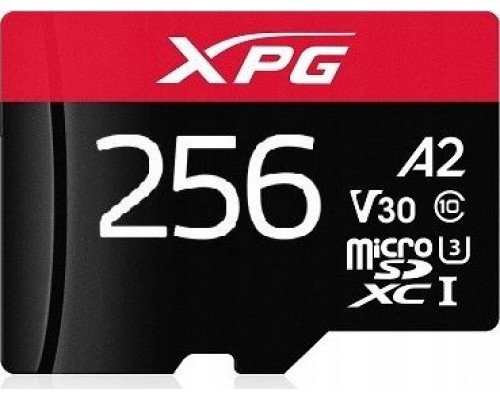 ADATA XPG MicroSDXC 256GB Class 10 UHS-I / U3 A2 Card (AUSDX256GUI3XPGA2-R)