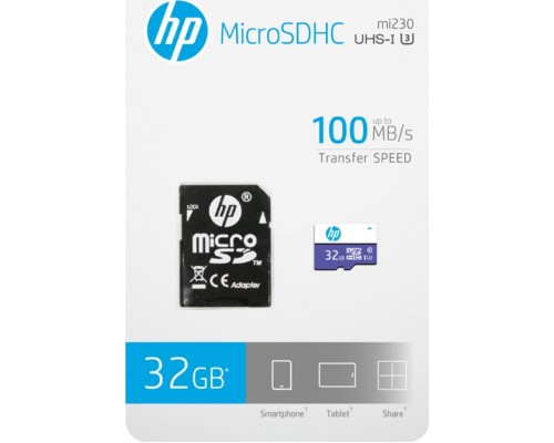 HP MicroSDHC 32 GB Class 10 UHS-I / U3 Card (HFUD032-1U3PA)