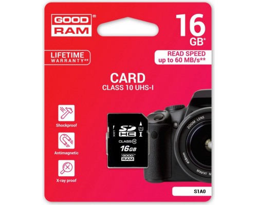 GoodRam S1A0 SDHC 16 GB Class 10 UHS-I card (S1A0-0160R11)