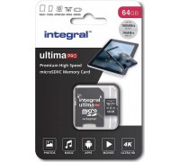 Integral Ultima Pro MicroSDXC 64 GB Class 10 UHS-III / U3 A1 V30 card (INMSDX64G-100 / 70V30)