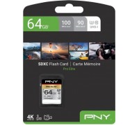 PNY Technologies Pro Elite SDXC 64 GB Class 10 UHS-I / U3 card (P-SD64GU3100PRO-GE)