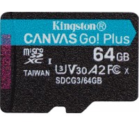 Kingston Canvas Go! Plus MicroSDXC 64 GB Class 10 UHS-I / U3 A2 V30 (SDCG3 / 64GBSP)