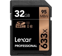 Lexar 633x Professional SDHC 32 GB Class 10 UHS-I / U1 Card (LSD32GCB1NL633)
