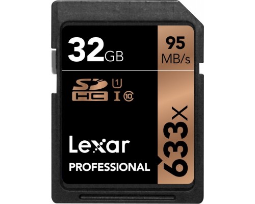 Lexar 633x Professional SDHC 32 GB Class 10 UHS-I / U1 Card (LSD32GCB1NL633)