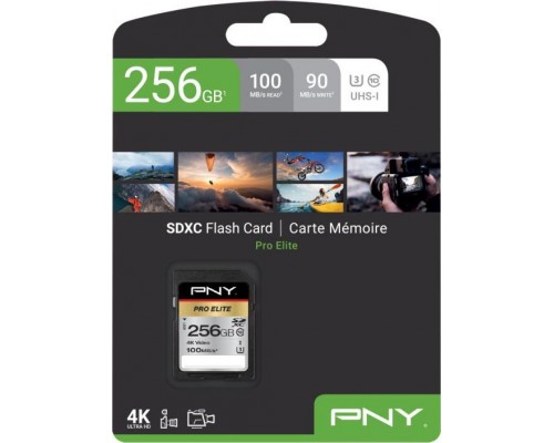 PNY Technologies Pro Elite SDXC 256 GB Class 10 UHS-I / U3 Card (P-SD256U3100PRO-GE)