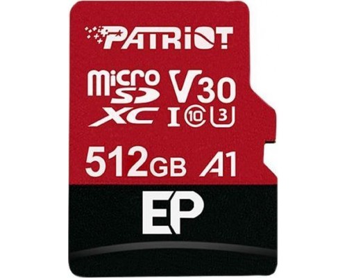 Patriot EP Pro MicroSDXC card 512 GB Class 10 UHS-I / U3 A1 V30 (PEF512GEP31MCX)