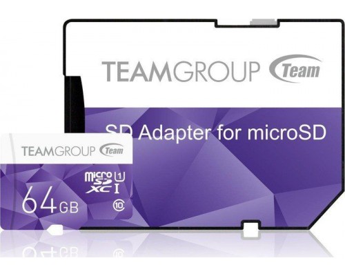 Team Group MicroSDXC 64 GB Class 10 UHS-I / U1 Card (TCUSDX64GUHS41)