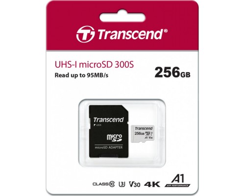 Transcend 300S MicroSDXC 256GB Class 10 UHS-I / U3 A1 V30 Card (TS256GUSD300S-A)