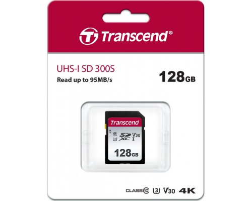 Transcend 300S SDXC 128 GB Class 10 UHS-I / U3 V30 Card (TS128GSDC300S)