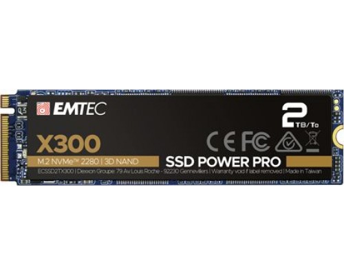 SSD Emtec X300 Power Pro 2TB M.2 2280 PCI-E x4 Gen3 NVMe (ECSSD2TX300)