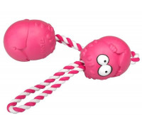 Suņu rotaļlieta EBI Coockoo Toy Bumpies + Rope Pink Strawberry M 7-16kg 8.5x6.8x5.8cm